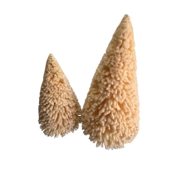 Bethany Lowe Bottle Brush Trees 12" & 9.5" Set Folk Art Christmas - Picture 1 of 7